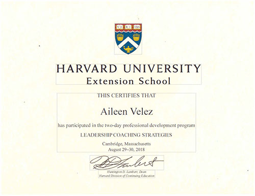 Harvard Certificate