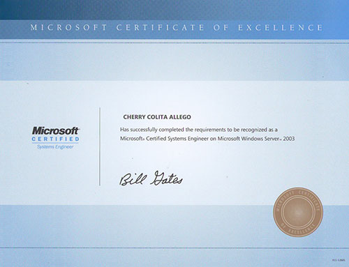 MCSE Certificate