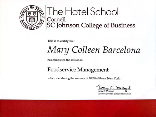 Cornell Certificate
