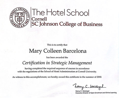 Cornell Certificate