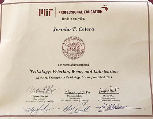 MIT Certificate