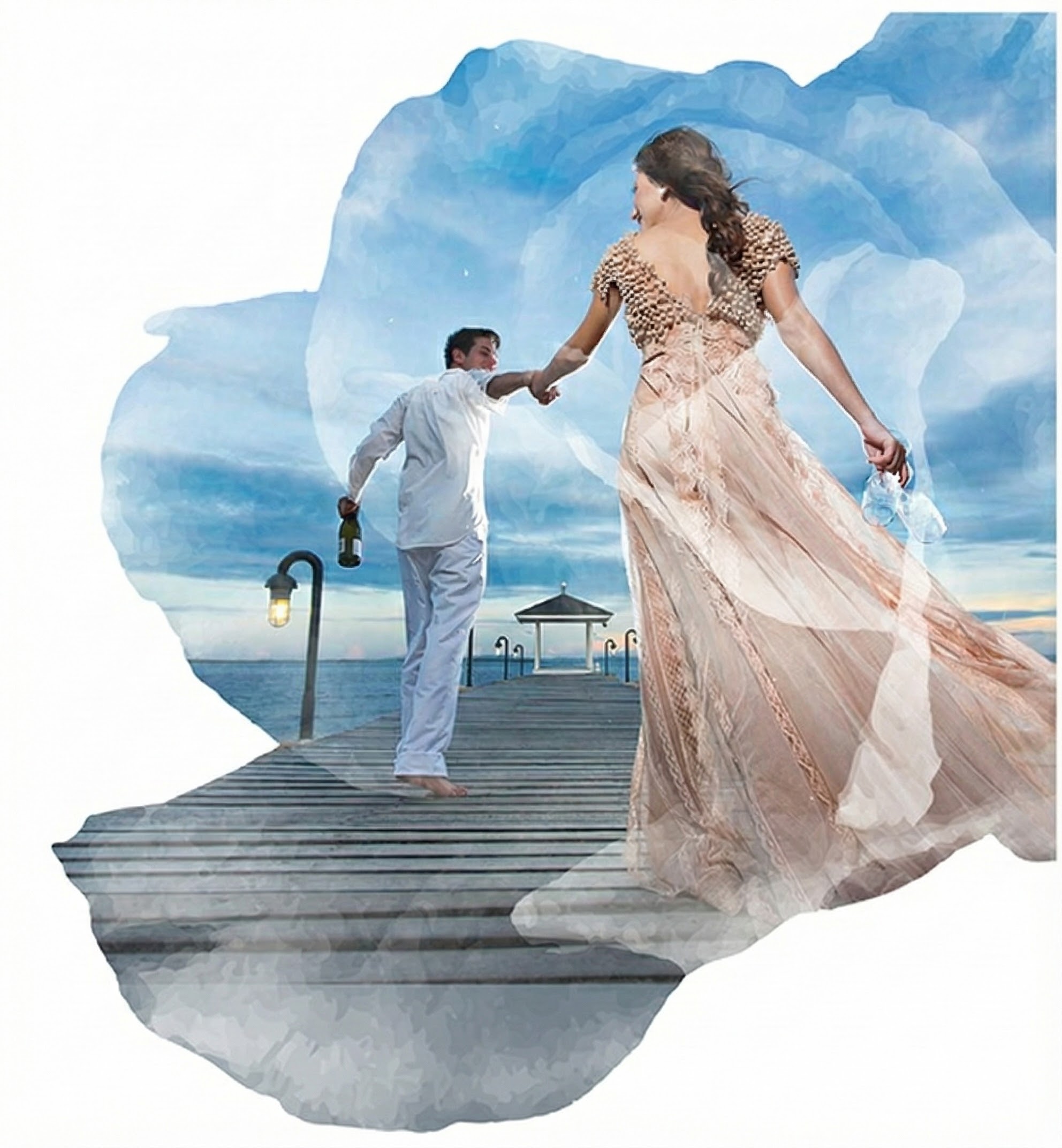 Destination Wedding at Plantation Bay - Couple by the lagoon