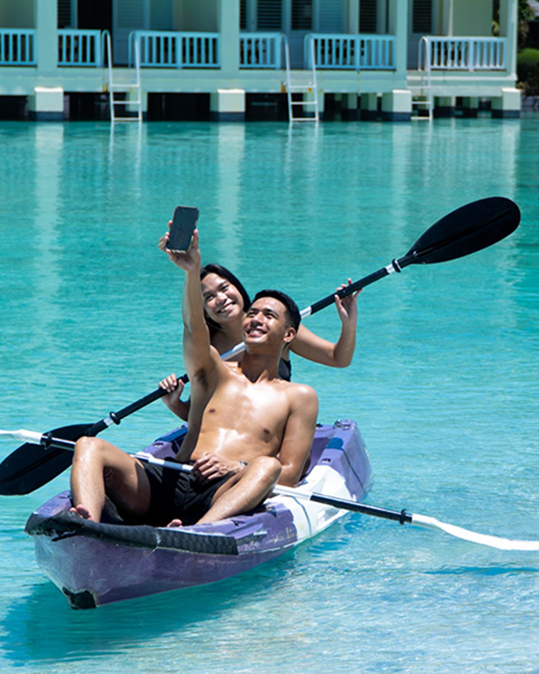 A kayak selfie on the lagoon