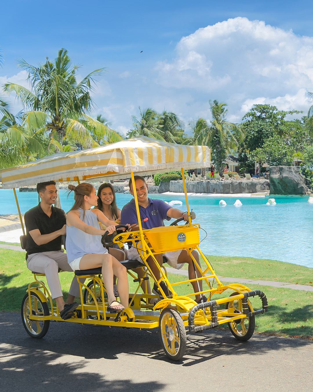 A surrey ride around the resort grounds