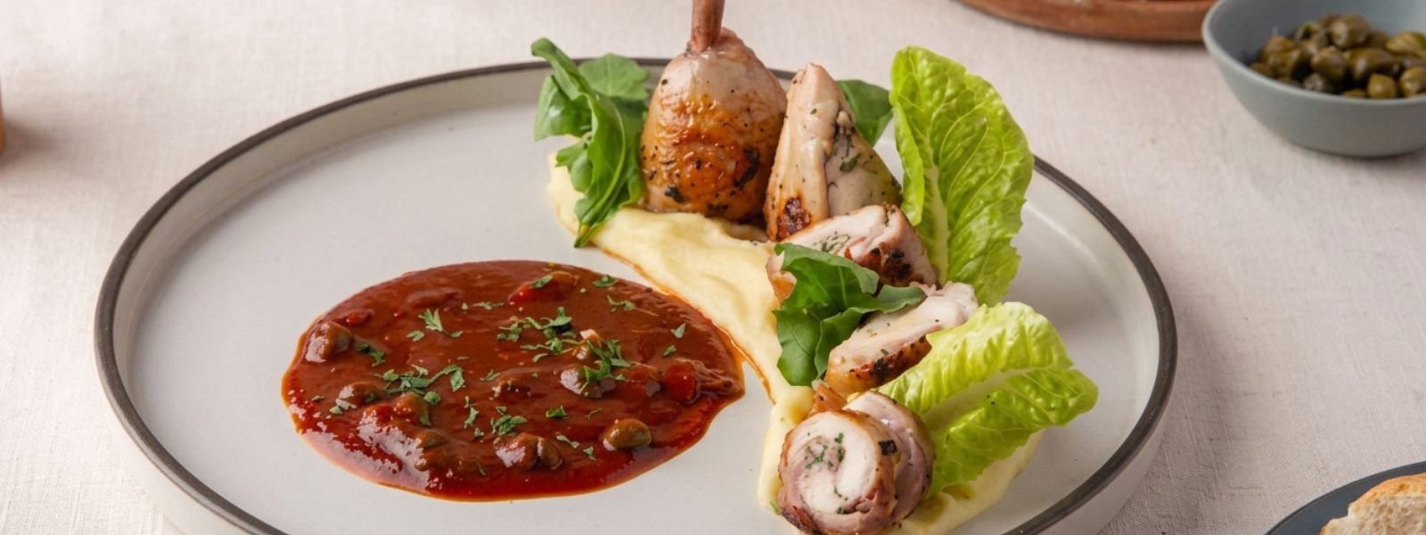 The photo: a glossy plated dish