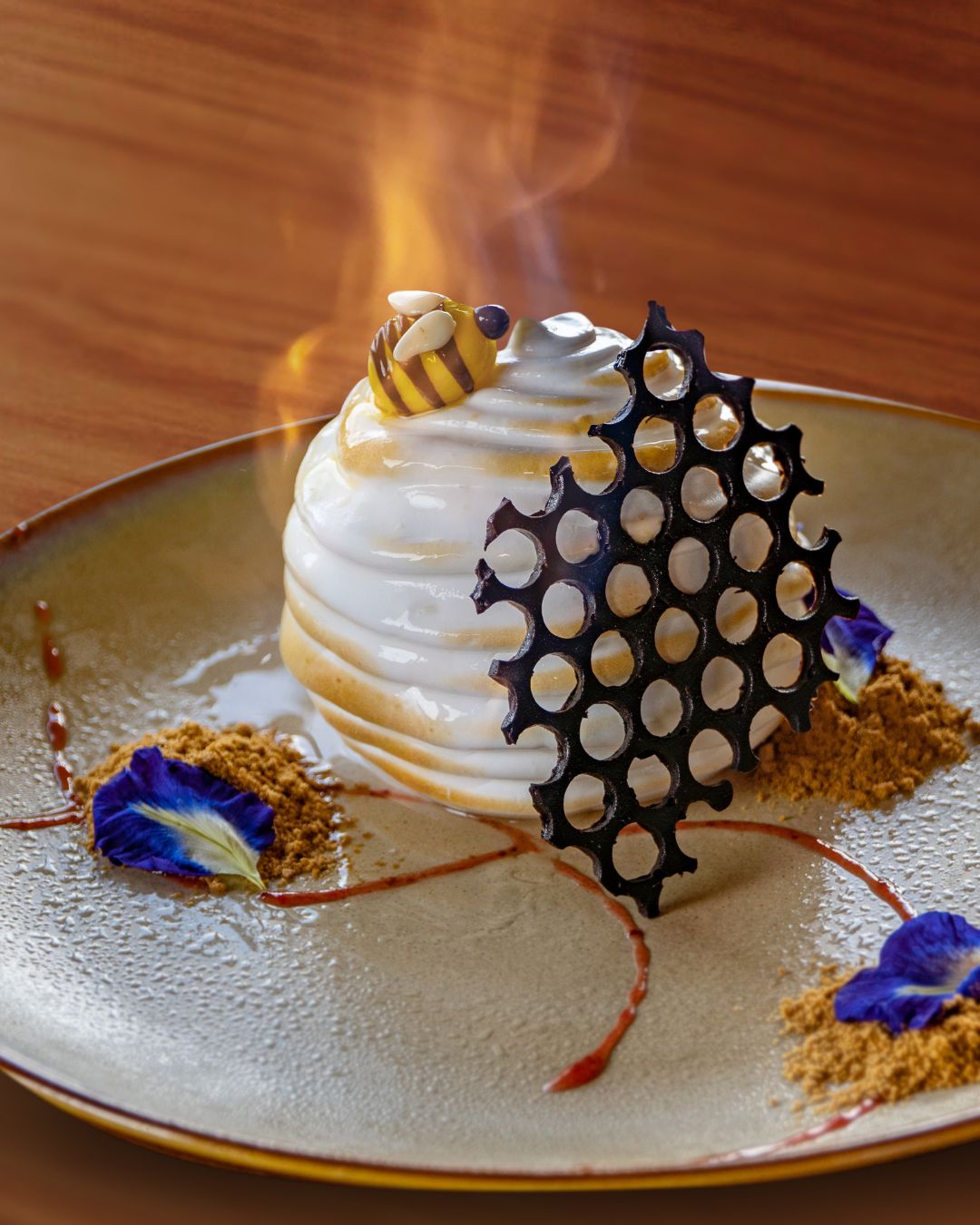 Flaming Alaska dessert