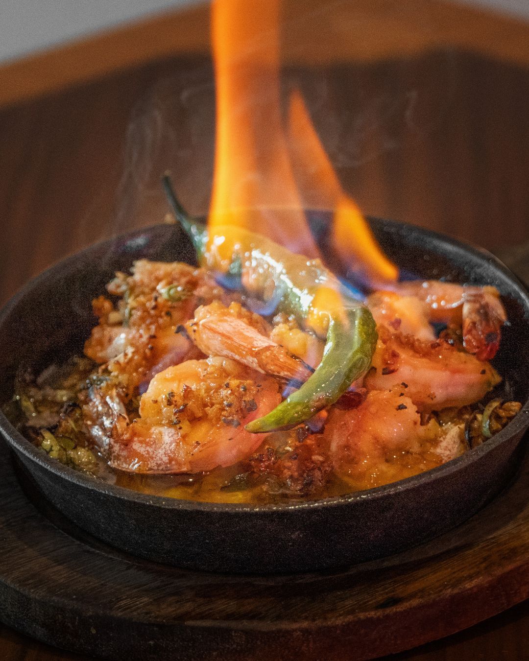 Sizzling seafood