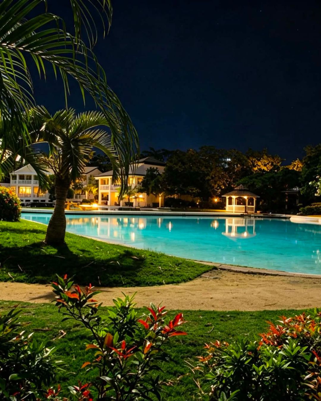 Night-time view from a room