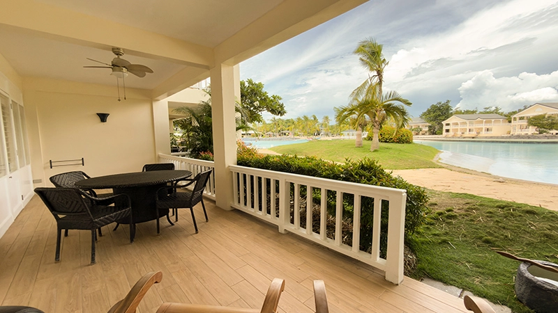 Lagoon view from the Beachside One-Bedroom Suite veranda