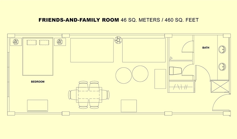 Friends-and-Family Room floor plan and layout