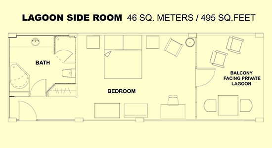 Ground-Floor Beachside Room floor plan and layout