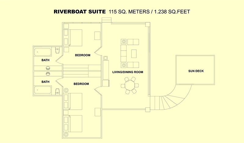 Riverboat Suite floor plan and layout