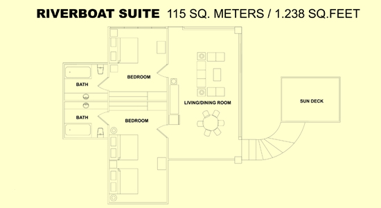 Riverboat Suite floor plan and layout