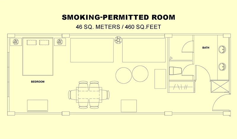 Smoking-Permitted Room floor plan and layout